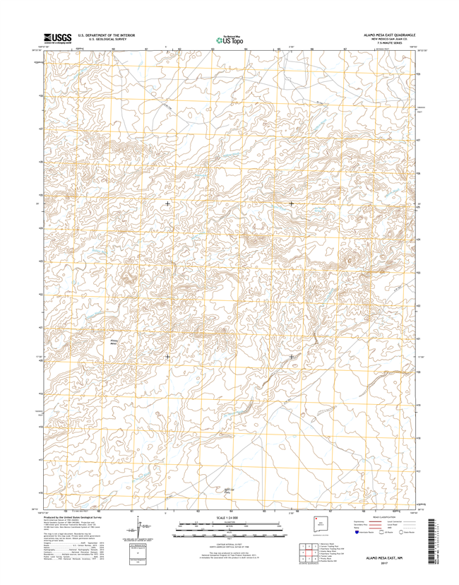 Alamo Mesa East New Mexico - 24k Topo Map