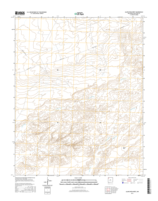 Alamo Mesa West New Mexico - 24k Topo Map