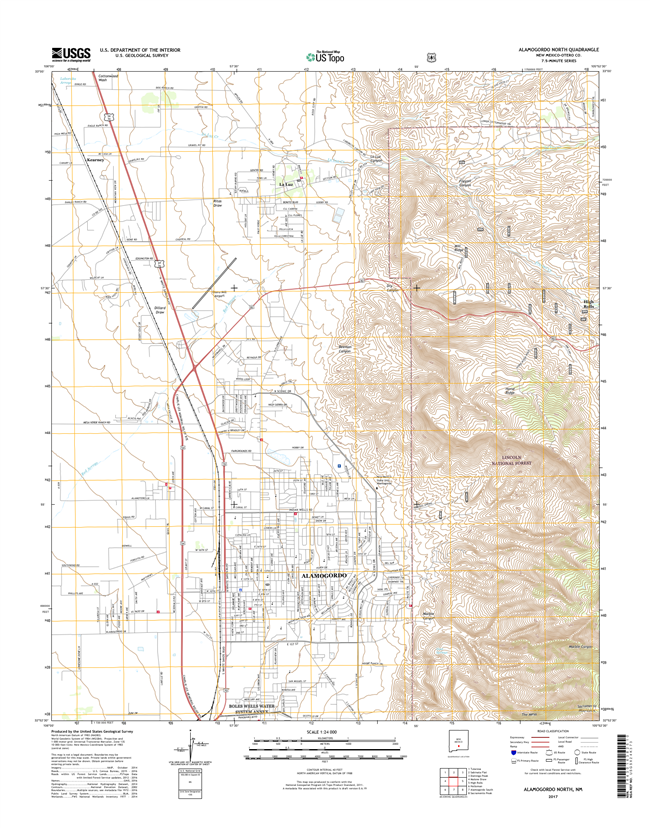 Alamogordo North New Mexico - 24k Topo Map