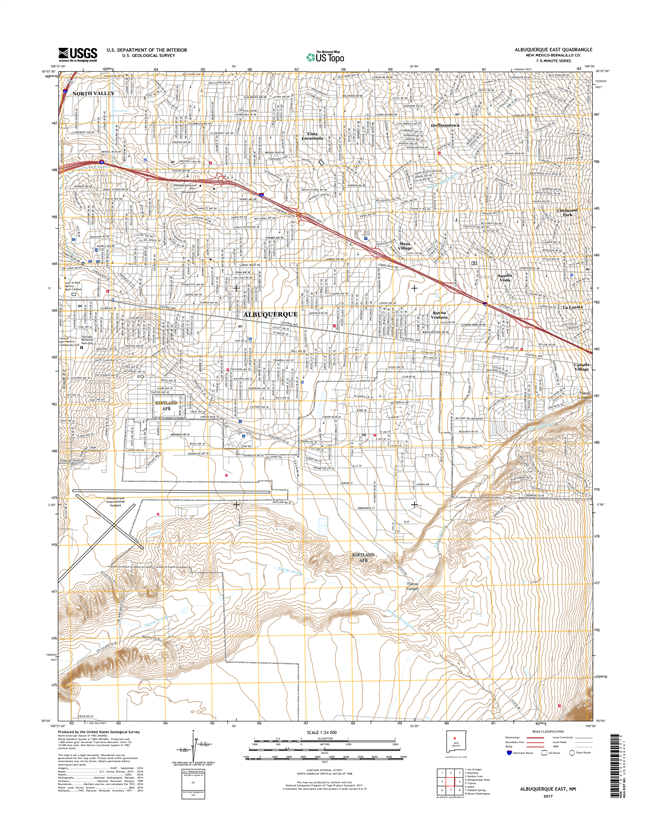 Albuquerque East New Mexico - 24k Topo Map