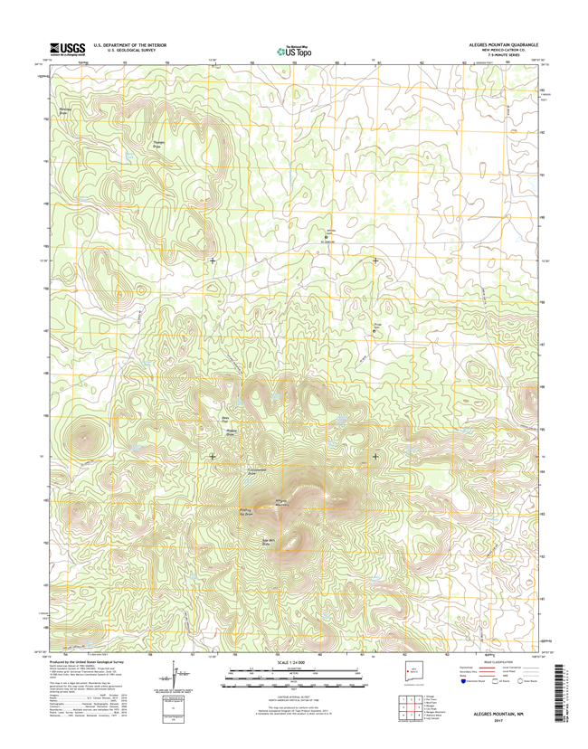 Alegres Mountain New Mexico - 24k Topo Map