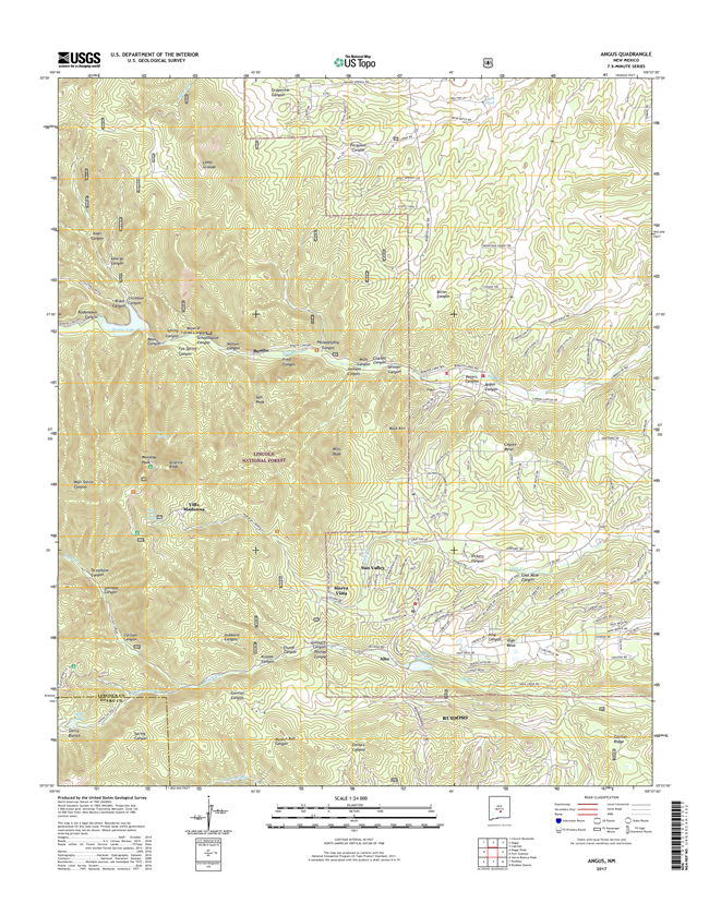 Angus New Mexico - 24k Topo Map