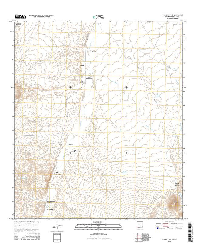 Animas Peak NE New Mexico - 24k Topo Map