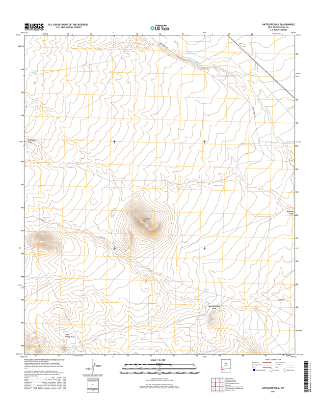 Antelope Hill New Mexico - 24k Topo Map