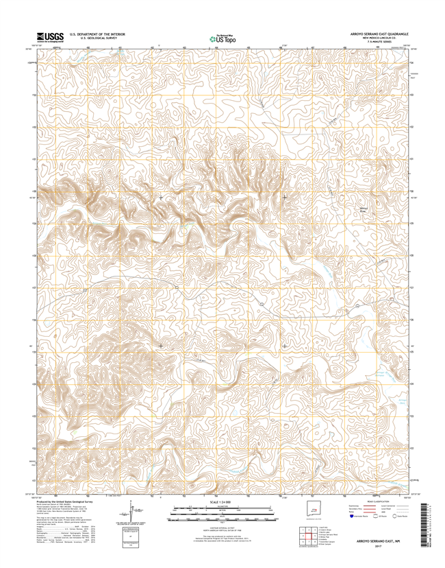 Arroyo Serrano East New Mexico - 24k Topo Map