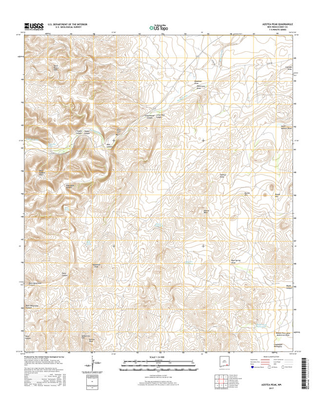 Azotea Peak New Mexico - 24k Topo Map