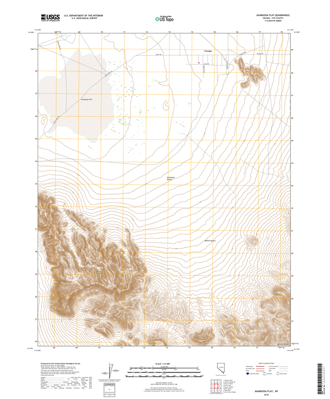 Amargosa Flat Nevada - 24k Topo Map