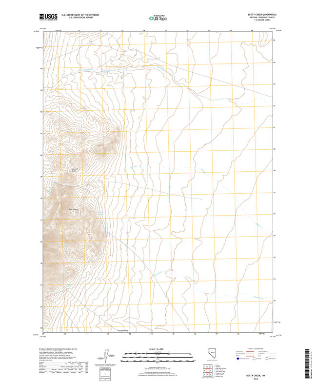 Betty Creek Nevada - 24k Topo Map