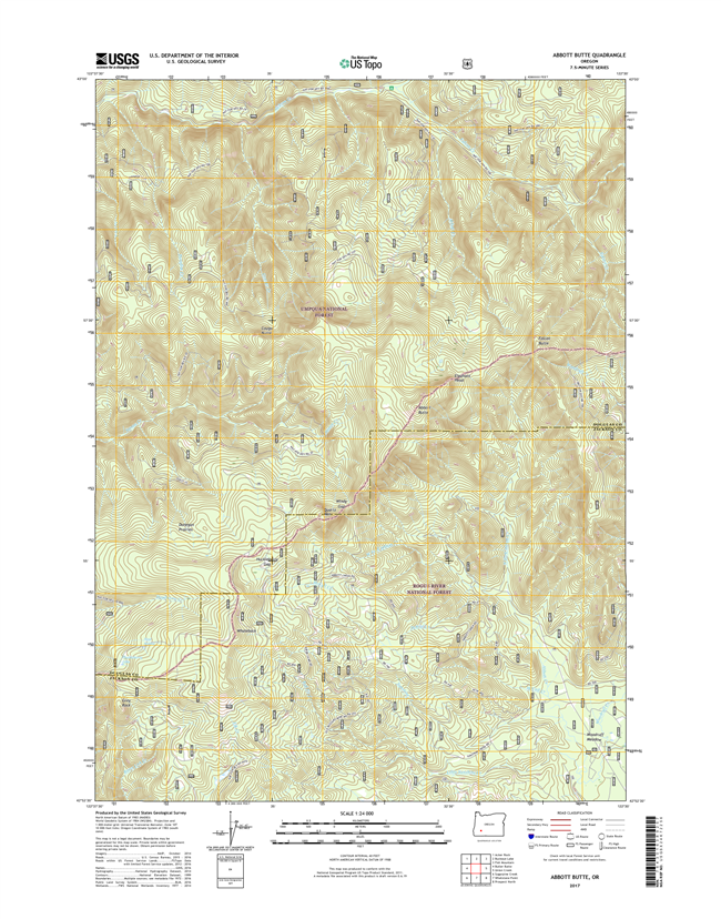 Abbott Butte Oregon  - 24k Topo Map
