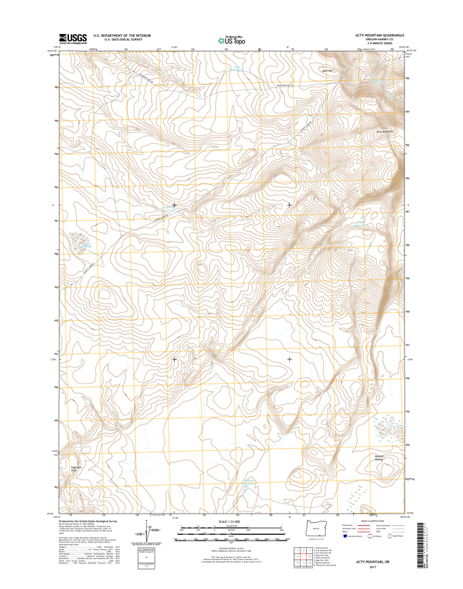 Acty Mountain Oregon  - 24k Topo Map