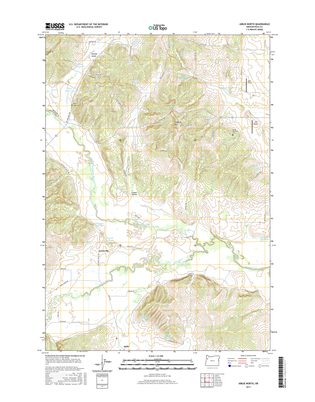 Airlie North Oregon  - 24k Topo Map