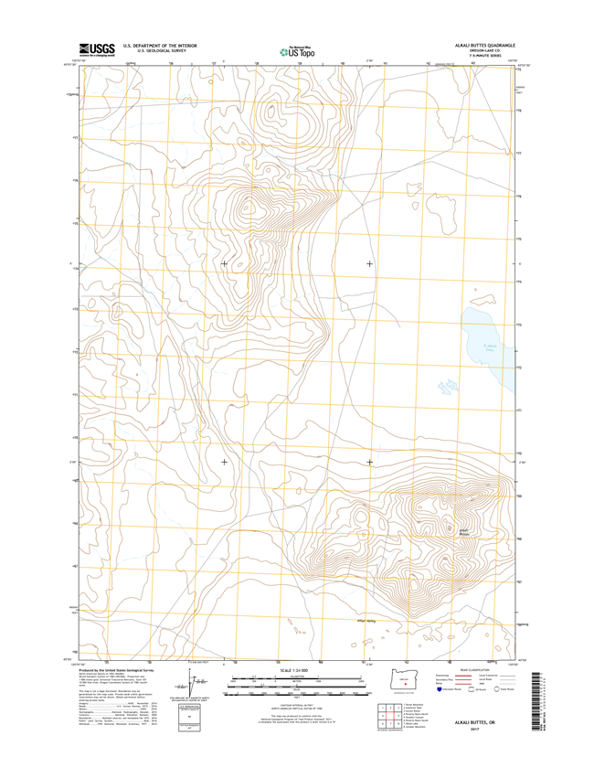 Alkali Buttes Oregon  - 24k Topo Map