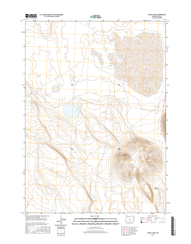 Alkali Lake Oregon  - 24k Topo Map