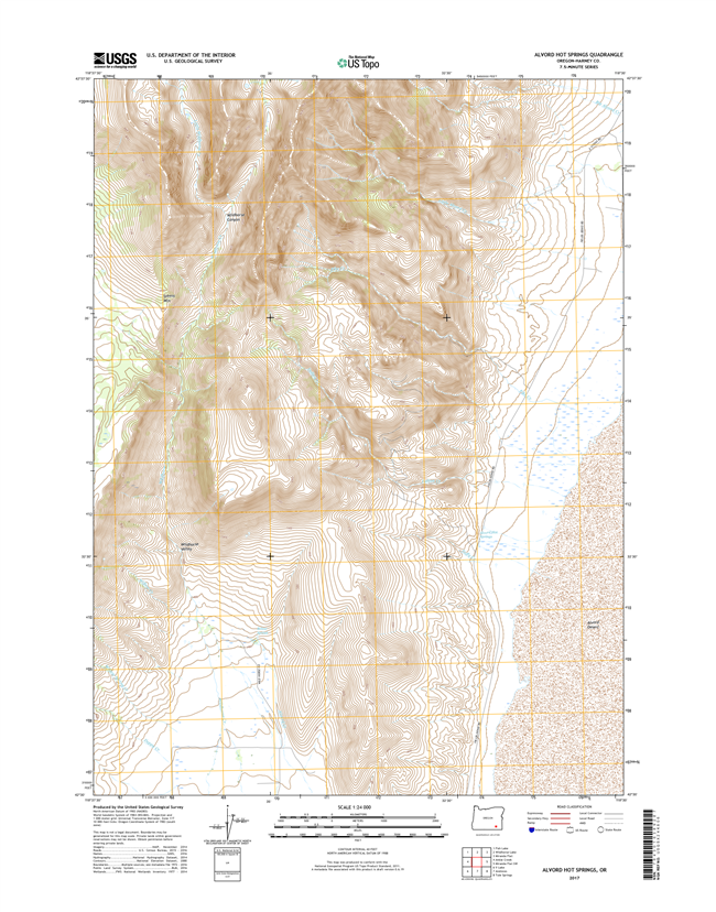 Alvord Hot Springs Oregon  - 24k Topo Map