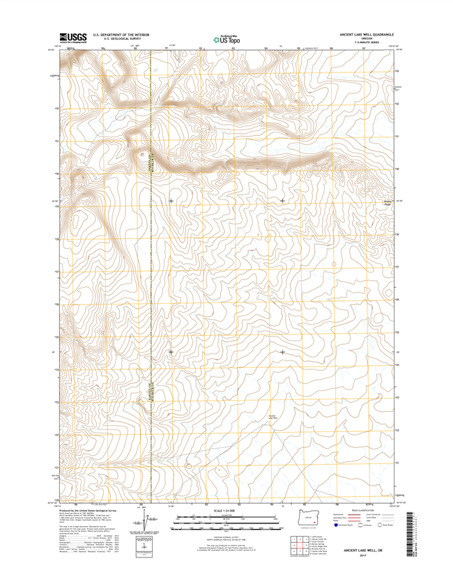 Ancient Lake Well Oregon  - 24k Topo Map