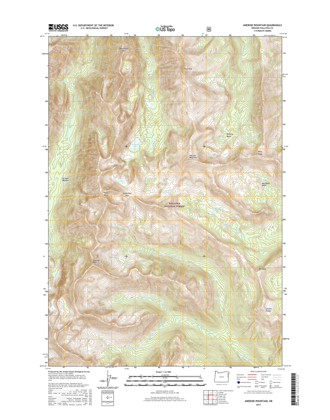 Aneroid Mountain Oregon  - 24k Topo Map