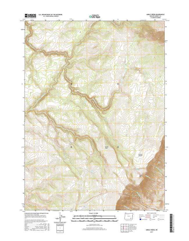 Ankle Creek Oregon  - 24k Topo Map