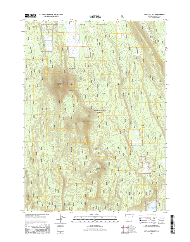 Applegate Butte Oregon  - 24k Topo Map
