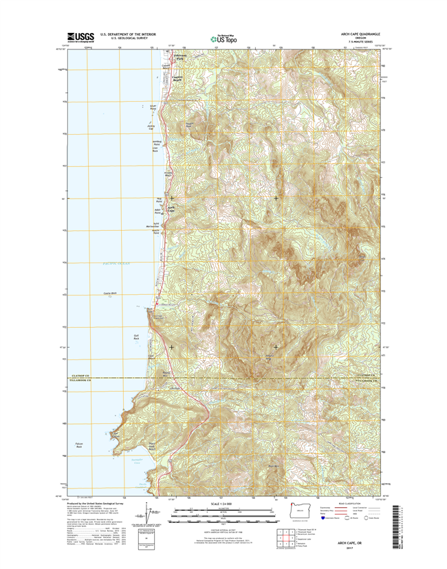 Arch Cape Oregon  - 24k Topo Map