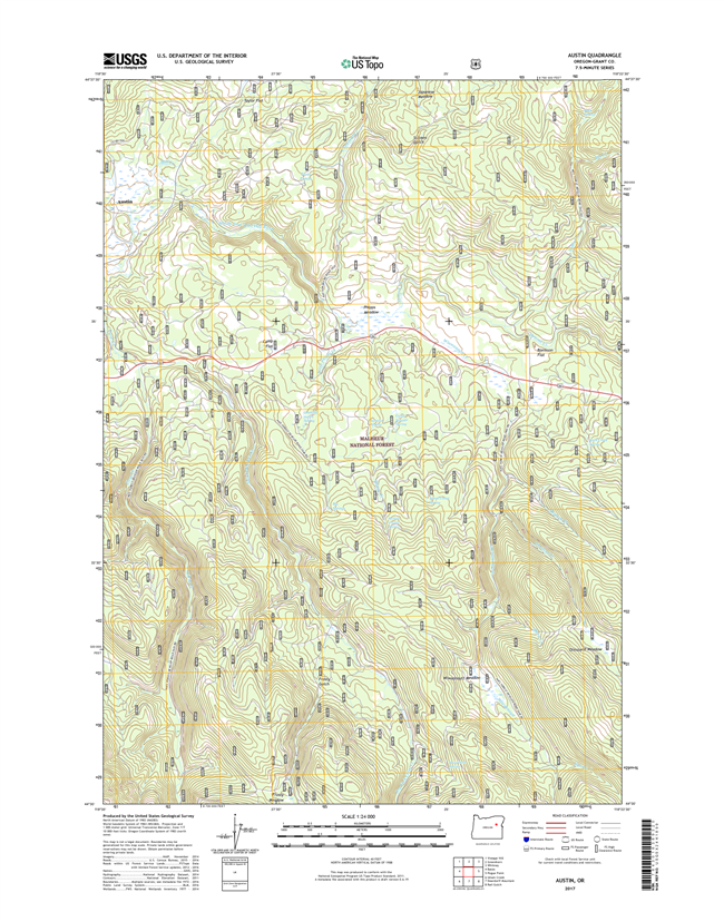 Austin Oregon  - 24k Topo Map