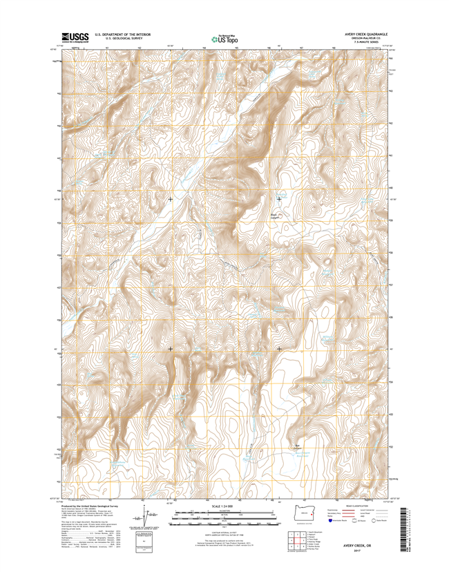 Avery Creek Oregon  - 24k Topo Map