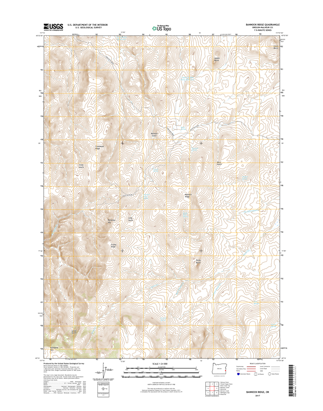 Bannock Ridge Oregon  - 24k Topo Map