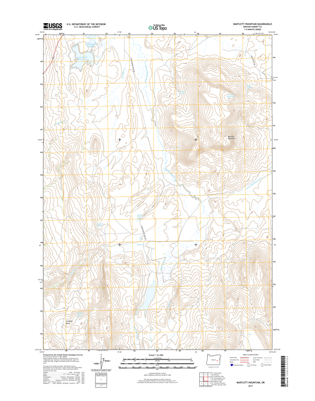 Bartlett Mountain Oregon  - 24k Topo Map