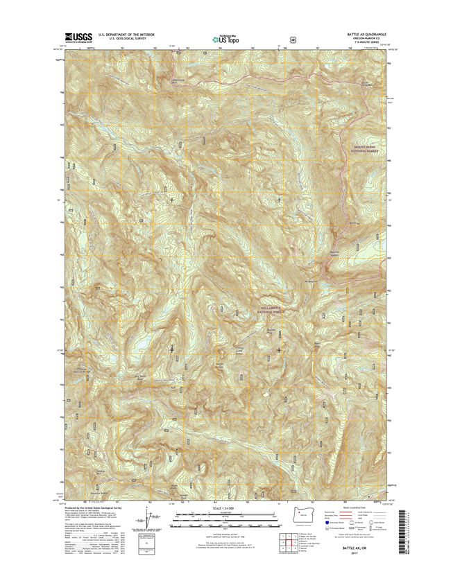 Battle Ax Oregon  - 24k Topo Map