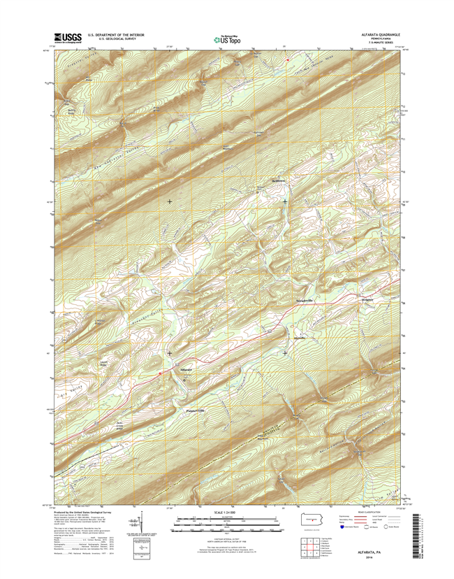 Alfarata Pennsylvania  - 24k Topo Map