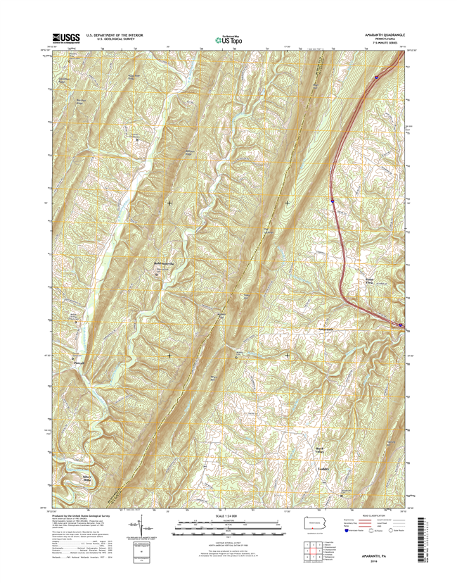 Amaranth Pennsylvania  - 24k Topo Map