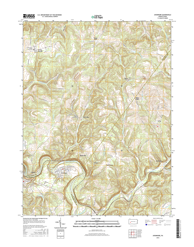 Avonmore Pennsylvania  - 24k Topo Map