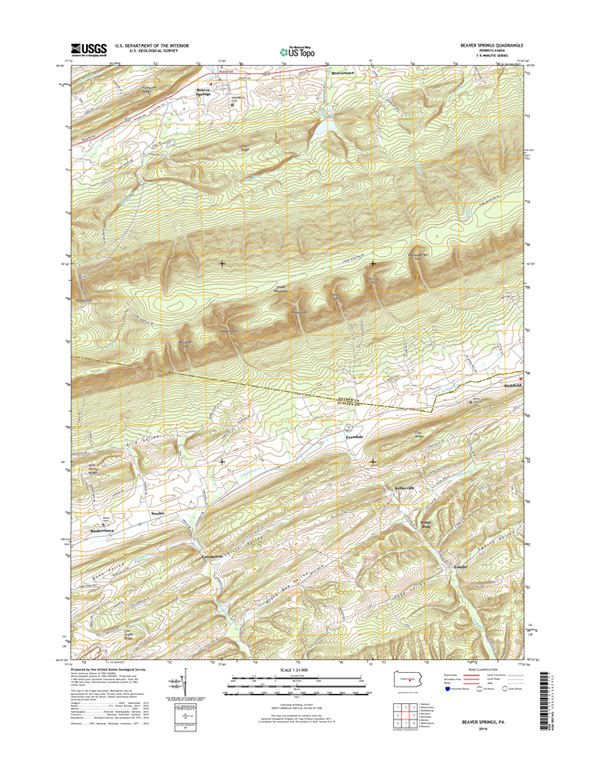 Beaver Springs Pennsylvania  - 24k Topo Map