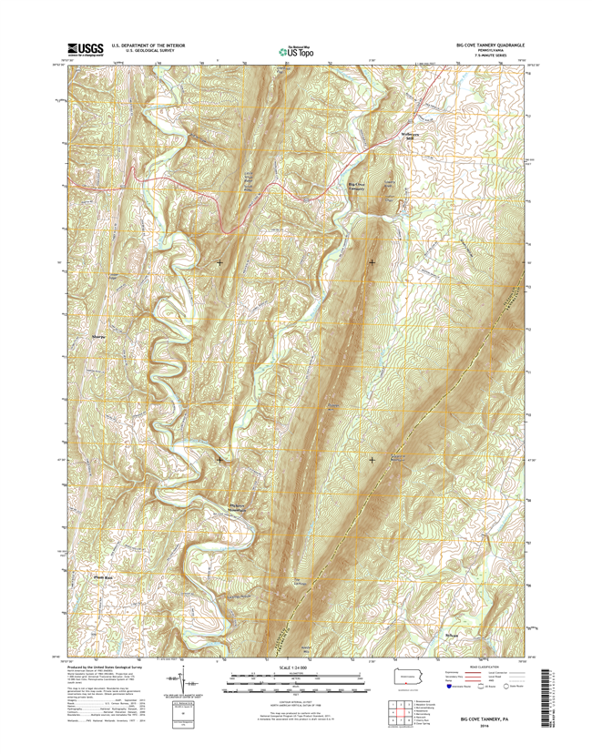 Big Cove Tannery Pennsylvania  - 24k Topo Map