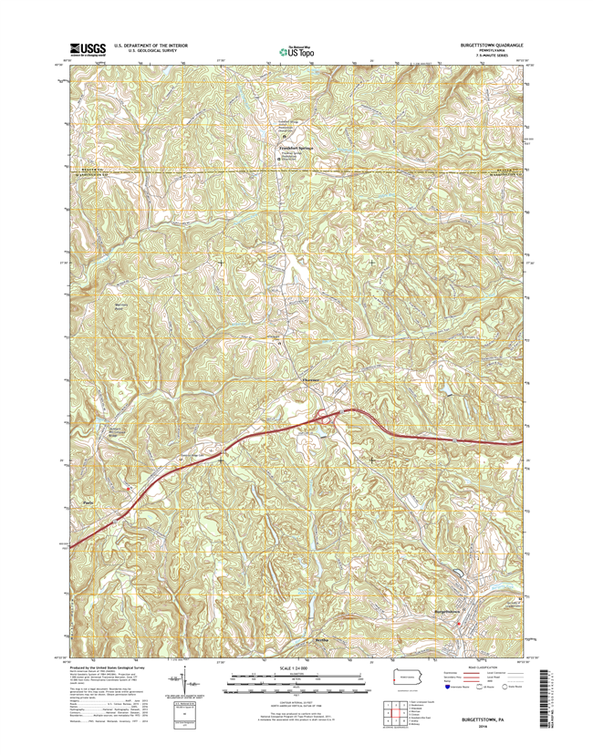 Burgettstown Pennsylvania  - 24k Topo Map