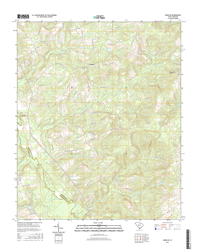 Angelus South Carolina  - 24k Topo Map