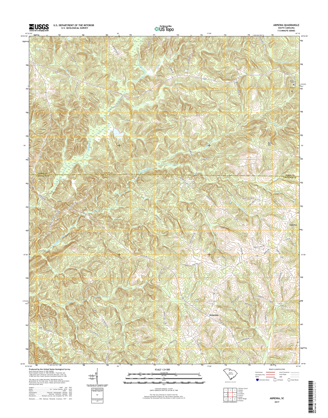 Armenia South Carolina  - 24k Topo Map