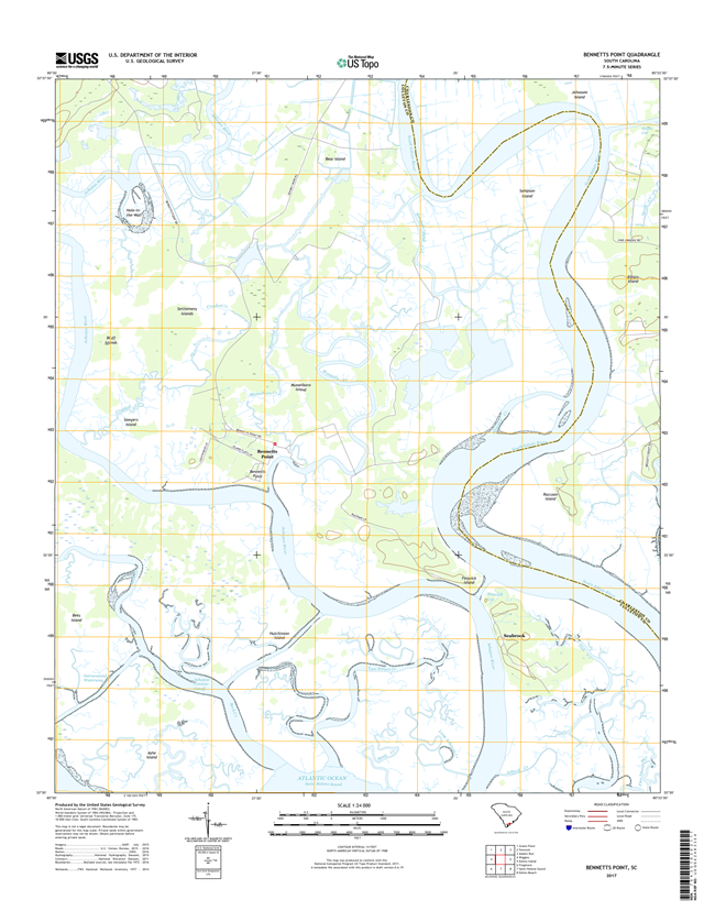 Bennetts Point South Carolina  - 24k Topo Map