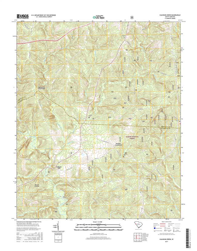 Calhoun Creek South Carolina  - 24k Topo Map