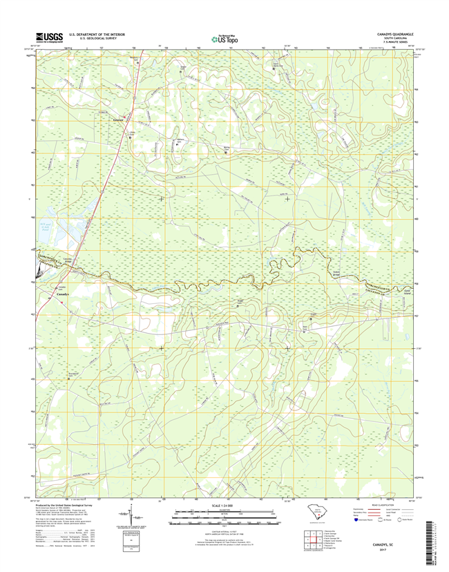 Canadys South Carolina  - 24k Topo Map