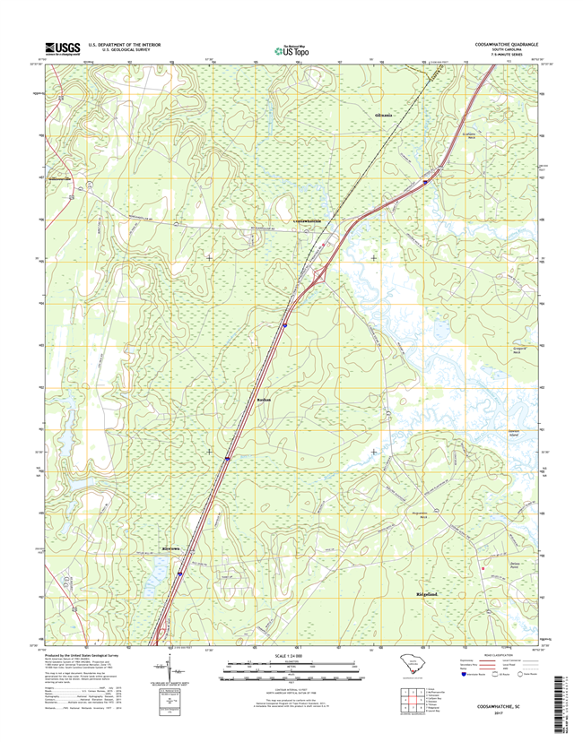 Coosawhatchie South Carolina  - 24k Topo Map