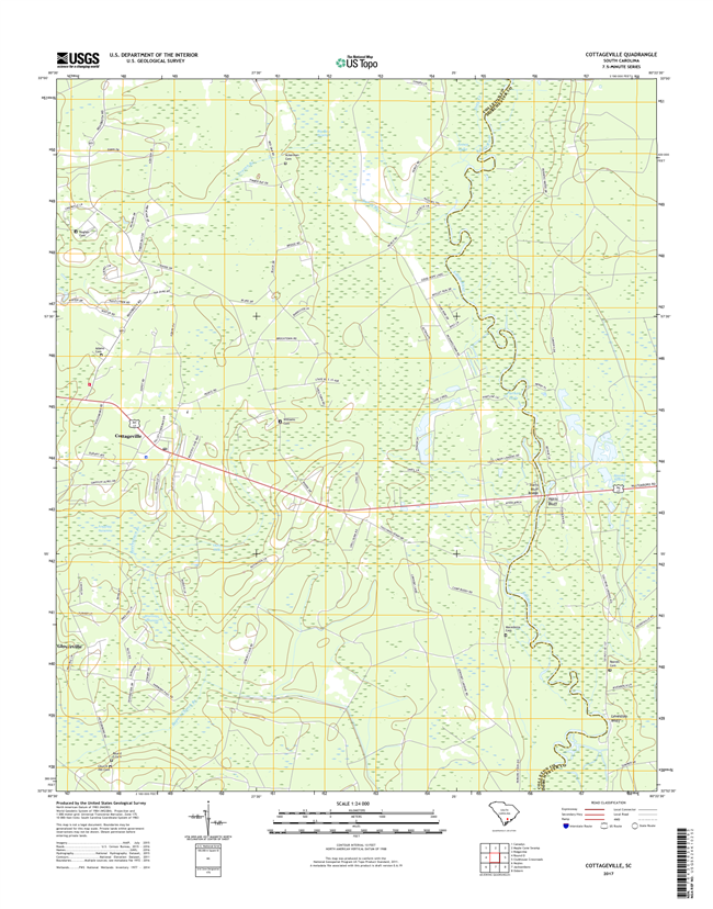 Cottageville South Carolina  - 24k Topo Map