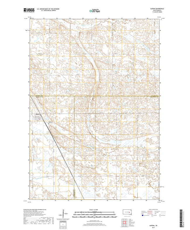 Alpena South Dakota  - 24k Topo Map