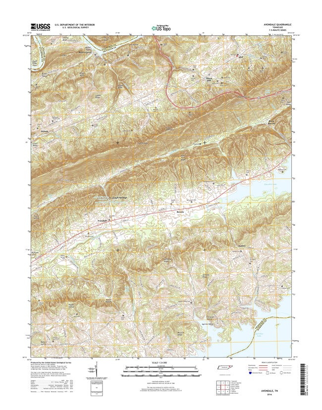 Avondale Tennessee  - 24k Topo Map