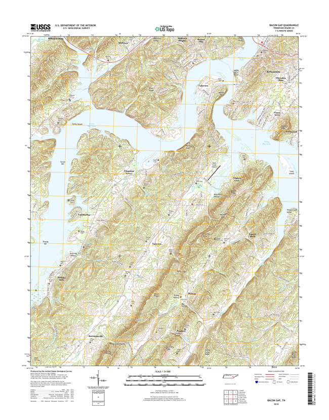 Bacon Gap Tennessee  - 24k Topo Map