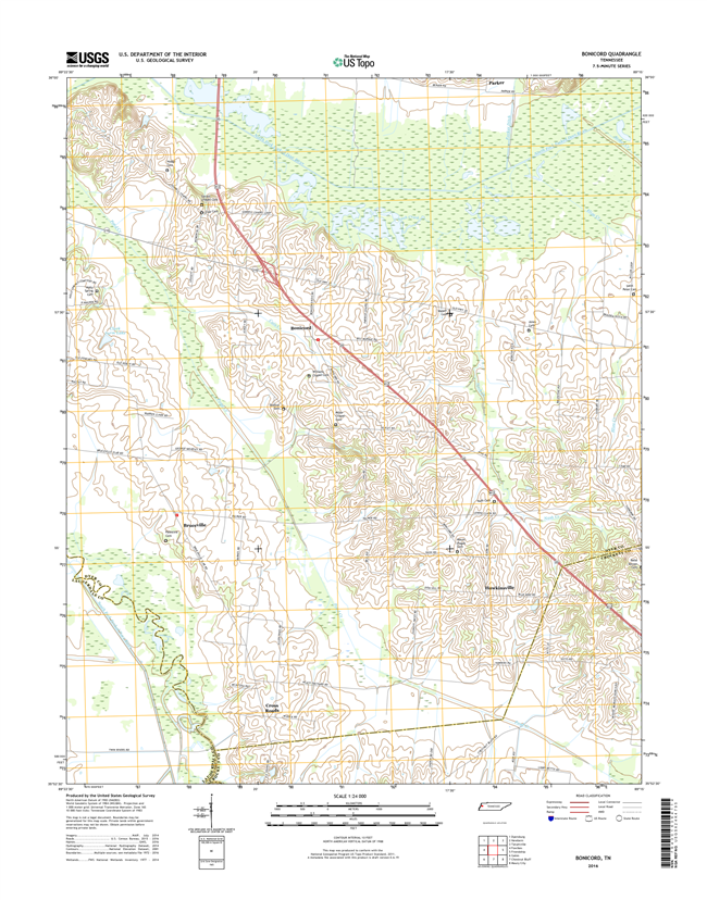 Bonicord Tennessee  - 24k Topo Map