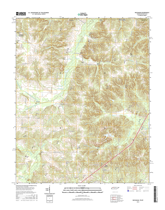 Buchanan Tennessee - Kentucky - 24k Topo Map