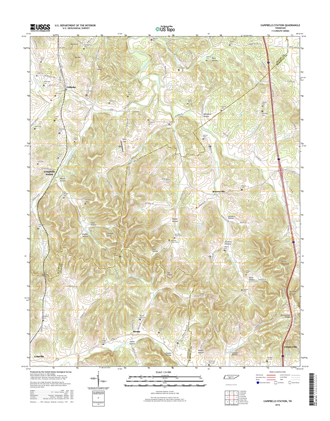 Campbells Station Tennessee  - 24k Topo Map