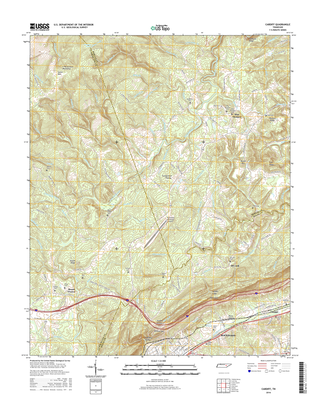 Cardiff Tennessee  - 24k Topo Map