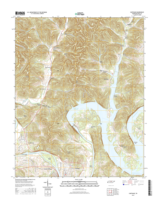 Carthage Tennessee  - 24k Topo Map