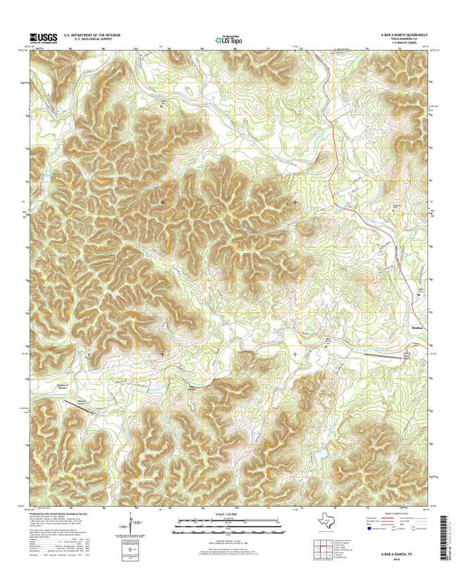 A Bar A Ranch Texas - 24k Topo Map
